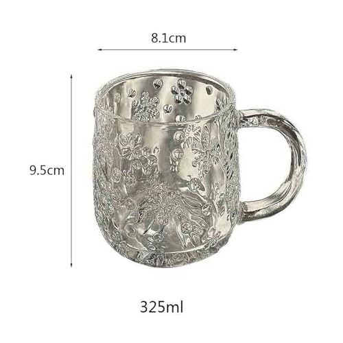 Taza de vidrio de fácil agarre con asa gris para evitar quemaduras y caídas 3
