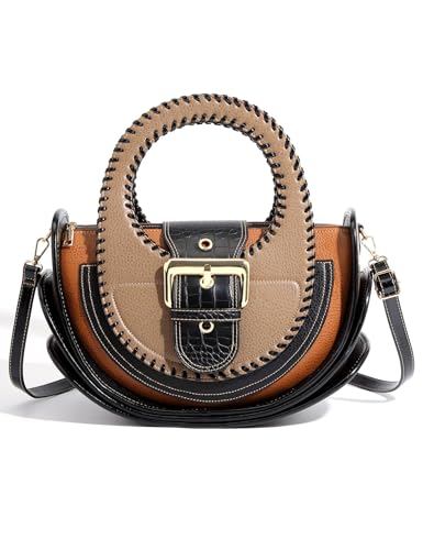 Image of Designer Handbag Black Multi-Color Leather Vintage women's handbag Large Capacity Multi-layer 2025 new in crossbody