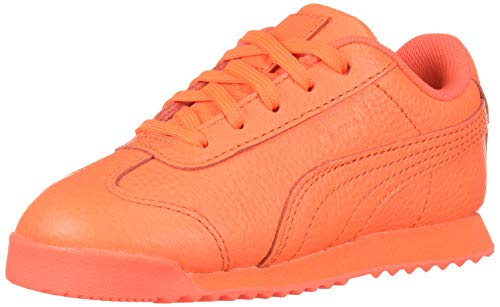 PUMA unisex child Roma Basic Sneaker, Nrgy Redyellow Alert, 5.5 Big Kid US