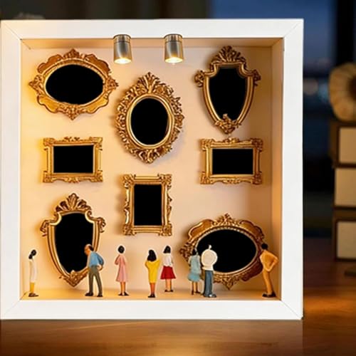 Figuras de museo de madera en miniatura para decoración de estanterías de hogar y biblioteca 7