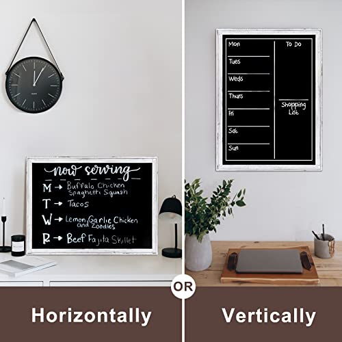 Queenlink Chalkboard For Wall, White Framed Chalk Board, 36" X24" Wall-Mounted Decorative Black Board Retro Rustic Chalk Writing Board For Restaurant Menu, Kitchen And Dorm Room #TOP1