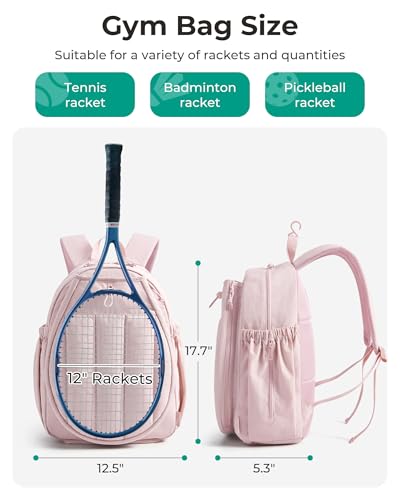 Image of BAGSMART Tennis Gym Bag for Women, Quilted Pickleball 15.6 inch Laptop Backpack