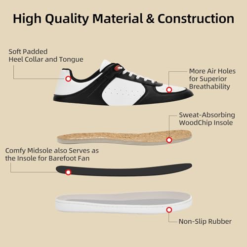 Image of Barefoot Wide Toe Box Shoes for Men - Minimalist Barefoot Dress Sneakers Zero Drop Slip on Non Slip for Walking