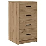 vidaXL Sideboard Artisan Oak 40 x 41 x 75 cm Engineered Wood, Modern Sideboard, Rectangular Storage with Drawers, Chic Matte Cabinet for Your Living Room Organization