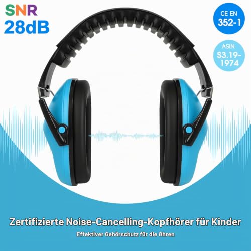 Floriogra Gehörschutz Kinder, SNR 28dB Verstellbar Lärmschutz Kopfhörer – Ansicht 2