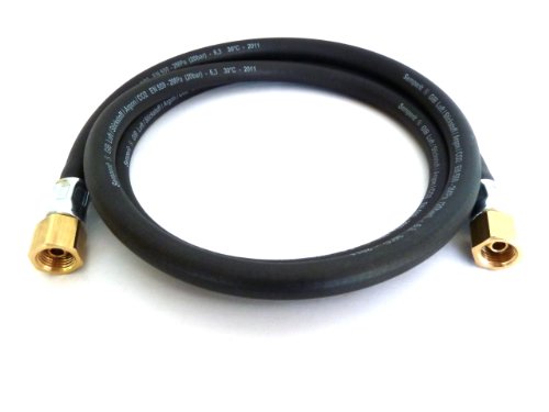 Schutzgasschlauch 2,0 Meter beidseitig mit 1/4" Rechtsgewinde Überwurfmuttern verpresst Argon Corgon WIG MIG MAG Cover