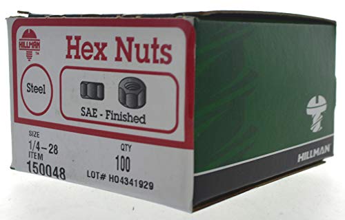 The Hillman Group 150048 Finish Hex Nut, 1/4-Inch by 28-Inch, 100-Pack - Thumbnail 3