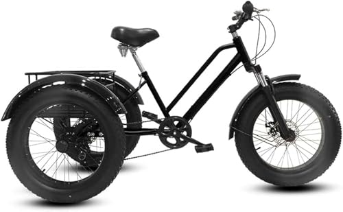 Kcolic Triciclos Ruedas Anchas para Adultos con Cesta, Bicicletas Crucero 20', 3 Ruedas, 7 Velocidades, Cuadro Acero Carbono, para Ejercicio, para Hombres Y Mujeres. A,20in7