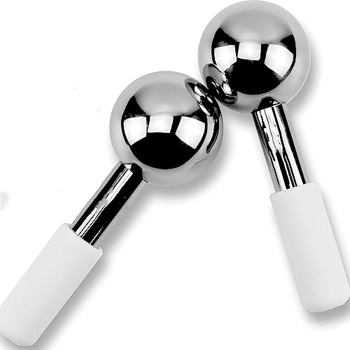 Mokshith Ice Globes For Facials | Unbreakable Steel Cooling Roller | Cryo Sticks for Face | Massager For Face Neck & Eyes | Skin Care For Dark Circles, Puffiness, Wrinkles, Collagen Production