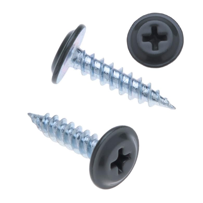 4.2mm x 19mm Self Tapping Phillips Screws for Sheet metal to Wood, Powder-Coated Chrome Green (RAL 6020), Fine Thread, Sharp Tip, Wafer Head Screw, Galvanized, Indoor & Outdoor Use, 250 pcs