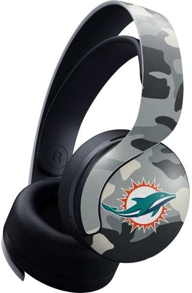 Skinit Decal Gaming Skin Compatible with Pulse 3D Wireless Headset for PS5 - Officially Licensed NFL Miami Dolphins Distressed- Aqua Design