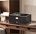Kukikan Watch Jewelry Box Organizer, 6-Slot 2-Layer Watch Case and Sunglasses Storage with Large Glass Lid, Men's Jewelry Box with Lock, Watch Holder Display Case, Gift for Men Women