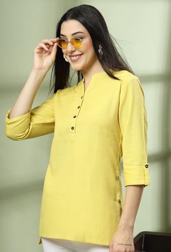 Image of Pistaa's Women's Cotton Relaxed Fit Short Kurti