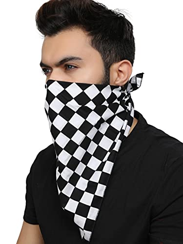 bismaadh Checker & Camouflage Multifunctional Unisex Cotton Scarf Headwrap Bandana-picture-23