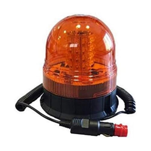 GoodYear - Rotativo Luz Emergencia LED Ámbar 24W para Tractor y Vehículos 12‑24V, Rotativo LED Homologado CE, Fijación Magnética, Faro Estroboscópico, IP67, Compacto 13×13×14 cm, Instalación Sencilla
