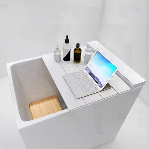 Cubierta plegable para bañera, tabla de ducha para el polvo, tapa de aislamiento para el baño y spa, bandeja de bañera para almacenamiento y organización