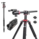 ZOMEi 75'' Tripod,Camera Tripod for DSLR,Ball Head Tripod Professional Tripods 4 Section Horizontal Tripod with 360 Degree Ball Head Plate for Canon DSLR DV Scope Camcorder and Projector