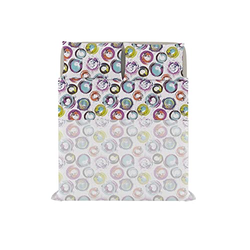 MB HOME ITALY “Fantasy” Bed Sheets Set, Double, Cerchi Astratti - Image 2