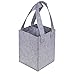 ReWu Filz-Tasche Flaschentasche Flaschenträger Flaschenkorb Tragetasche Bottlebag 4 Fächer bis 1,5L Flaschen Filzoptik Grau, mit Herausnehmbaren Trennwände 18 x 18 x 24 cm