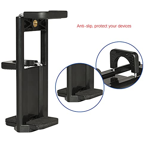 Walway 2 In 1 Universal Tablet Smartphone Tripod Mount Cellphone Clip Adapter Fits On Tripod, Monopod Pole, Selfie Stick Compatible With Ipad Iphone Samsung, Black, Small #TOP5