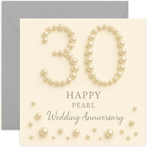 Special Happy 30th Wedding anniversary Card for Couple Pearl For Mum Dad Grandparents Uncle Aunt Family Friends Blank Inside with Envelope