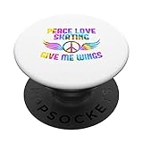 Longboard Peace Love Skating Skateboard Outfit Skater PopSockets mit austauschbarem PopGrip