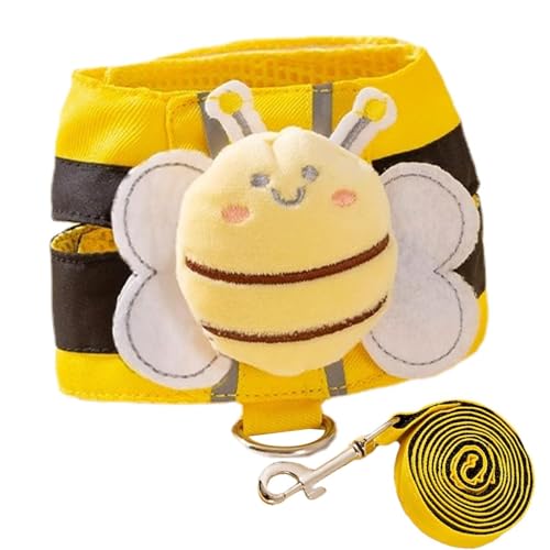 小型犬用ベストスタイル犬用リード - テディ、ビション、ポメラニアン、セレブ用ハーネス |耐久性のある プルフリードッグチェーンペット犬用ハーネス、かわいい蜂のデザイン付き、フン用快適で着脱も簡単なハーネスです