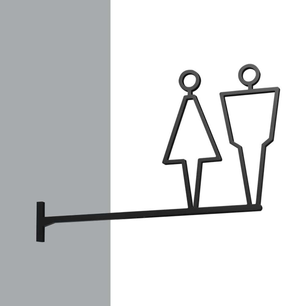 Letrero De Puerta De WC De Metal Colgado Lateralmente, 20.7x32 Cm / 8.1X12.6 Pulgadas Letrero De Baño Masculino Y Femenino Letrero De Baño De Hotel Letrero De Baño Letrero De Guía De Logotipo De Baño