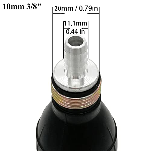 Automotive-leader 10mm 3/8" Black Bulb Type Rubber Fuel Transfer Vacuum Fuel Line Hand Primer Gasoline Petrol Diesel Pump Bulb for Marine Boat Accessories