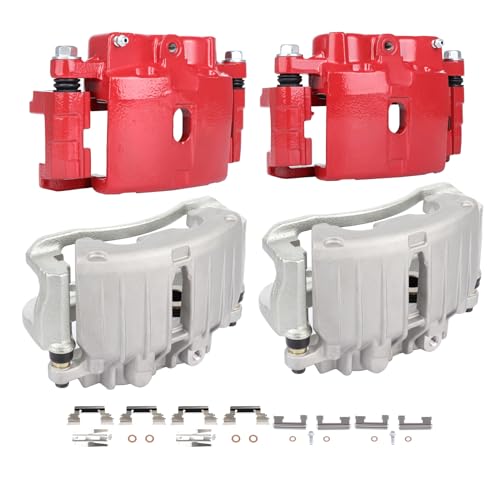 Image of SCITOO Front Rear(Left+Right) Brake Calipers With Bracket 18-B4728 18-B4729 18-B4764 18-B4765 Red Compatible For Cadillac 02-06 For Chevrolet 00-07 For GMC 00-07