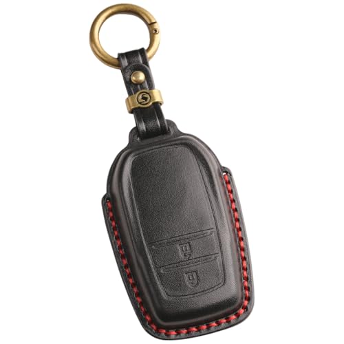 【smasol】新型ハリアー 80系 カローラクロス 2023年 ヤリス キーケース プリウス 60系 65系 ランクル 250系 300系 ミライ 専用設計 キーケース 本革 カスタム パーツ ドレスアップ (黒 3D高級 / 2ボタン)