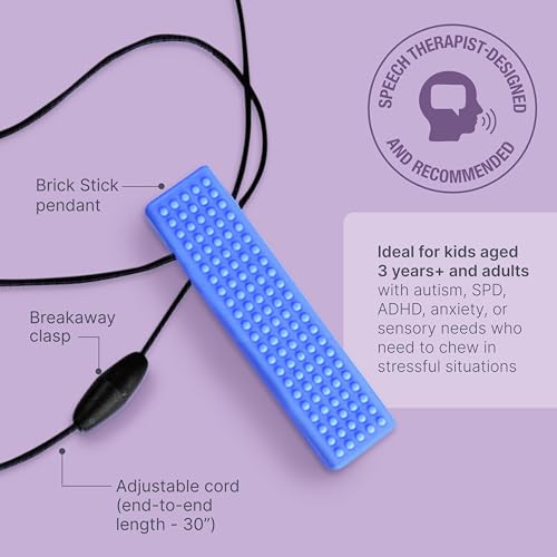 ARK Brick Stick, Chew Necklaces for Sensory Kids and Adults, Oral and Hand Fidget for Autism, ADHD, SPD, Anxiety, Medical-Grade 2-Textured Chew Necklace, XXT, Very Firm, Lavender - Image 4