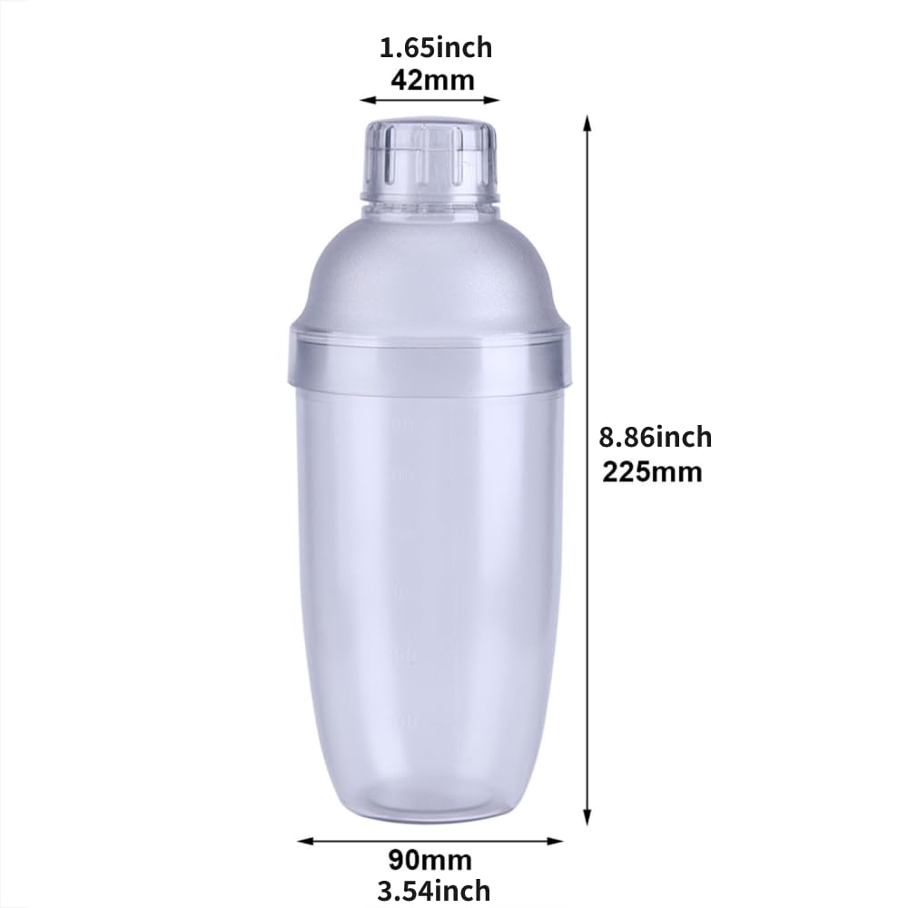 HAOHIZE Ice Shaker, Shaker Bottle 700cc Cocktail Great Anti leakage Transparent Milk Tea Drink PC Shaking Container Tool with Comfortable Grip for Home