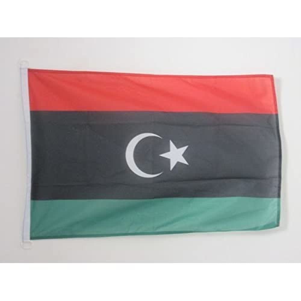 AZ FLAG, Libya Nautical Flag, 18'' x 12'', For Outdoor and Boat, Libyan Banner Knitted Polyester with Two Plastic Rings