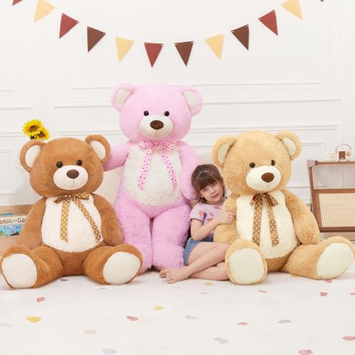 MaoGoLan Giant 47" Teddy Bear Stuffed Animal, Big Pink Teddy Bear Plush Toy for Girlfriend Boyfriend Kids, 4ft Large Cuddly Stuffed Animal for Graduation Birthday Decor — view 6