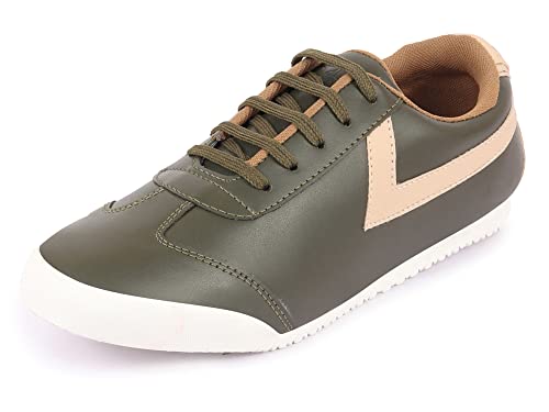 Image of FAUSTO Men's Lace-Up Classic Striped Sneakers Casual Shoes