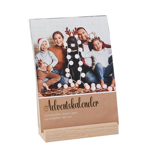 Wackadoo Personalisierter Adventskalender 2025 mit eigenen Fotos und Holzaufsteller Foto zum selbst gestalten personalisierte geschenke geschenke für Männer geschenke für Frauen