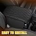 LTDCVTR Car Center Console Cover with 2 Storage, Upgraded Microfiber Leather Car Arm Rest Cover, Car Interior Accessories Universal Armrest Cover for Car Storage Box for Sedan(Black)