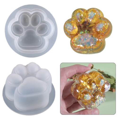 猫の爪 シリコンモールド 2点セット 可愛い UVレジン型 猫の肉球 ソフトモールド パーツ シリコン型 置物 装飾 樹脂 抜き型 ハンドメイド 手作り アクセサリー DIY 手作り プレゼント 再利用可能 (2点セット)（Amazon）