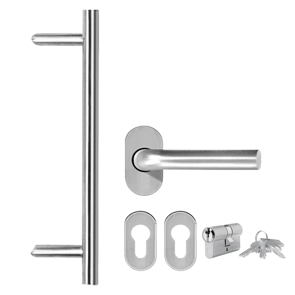Porta di casa in PVC bianco, 88 x 200 cm, 70 mm, chiusura a 5 punti, cerniere 3D, vetri isolanti, kit completo per ingresso sicuro