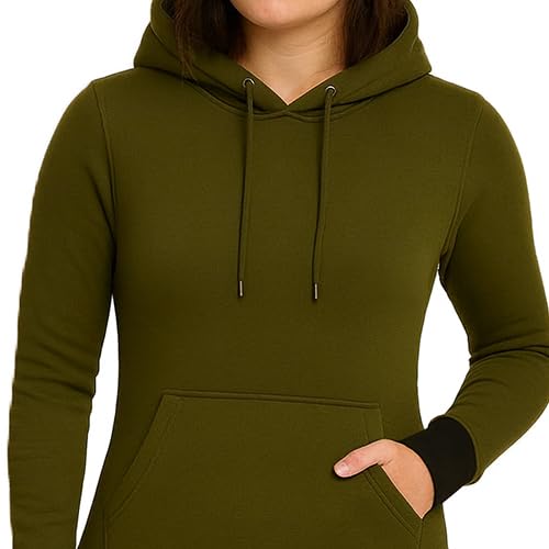 Image of RodZen Cotton Fleece Oversized /Loose Fit Hooded Sweatshirt Full Sleeves Solid Jumper Hoodie for Women /Girls