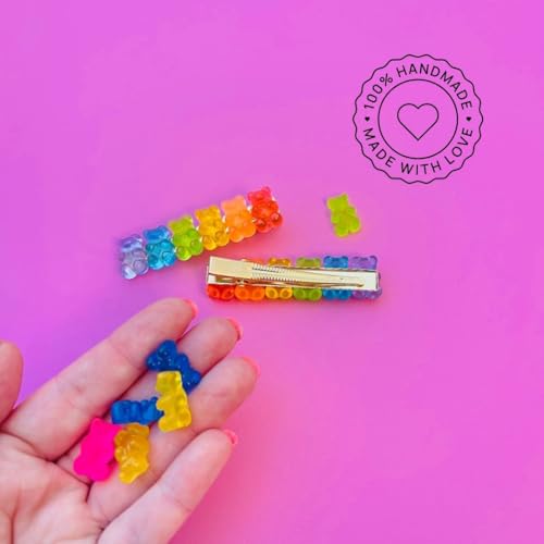 Rainbow Gummy Bears Resin Hair Clips, Toddlers and girls Rainbow hair Barrettes, Hair Accessories handmade in USA4