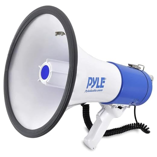 PYLE Portable Megaphone Speaker PA Bullhorn - Built-in Siren, 50W Adjustable Volume Control in 1200 Yard Range, Ideal for Any Outdoor Sports, Cheerleading Fans & Coaches, or for Safety Drills