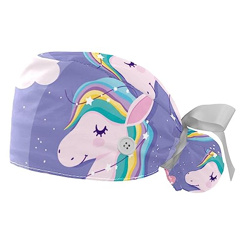 Berret bouffant licorne bleue calot réglable femme homme VERED