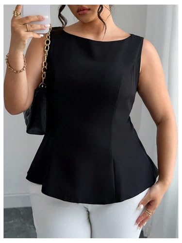 SOLY HUX Women's Plus Size Tank Tops Bow Tie Back Sleeveless Casual Summer Top4