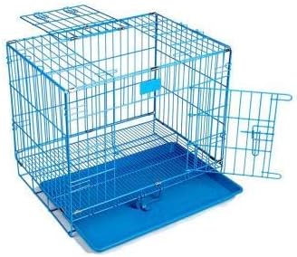 Pet Guard Poweder Coated Iron Cage with Removable Tray for Dog Inch Sky Blue