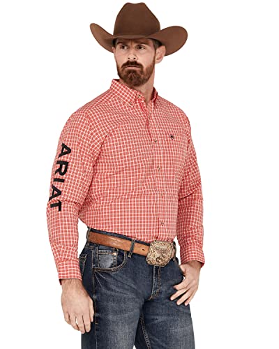 ARIAT Men's Pro Series Team Saul Classic Fit Shirt, Red