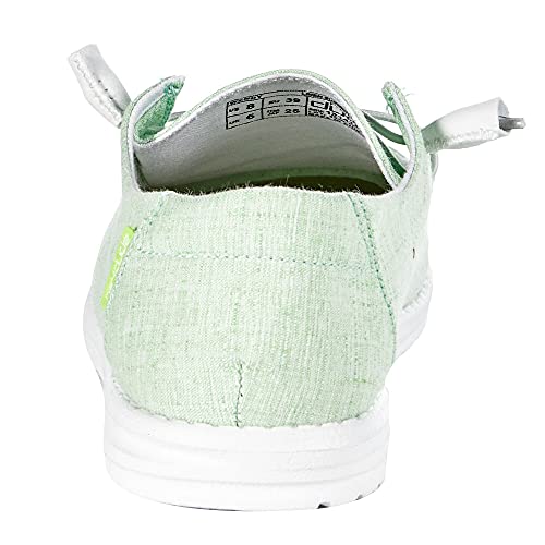Image of HEYDUDE Women's Wendy Linen Summer Green Size 11 | Women's Shoes | Women's Lace Up Loafers | Comfortable & Light-Weight
