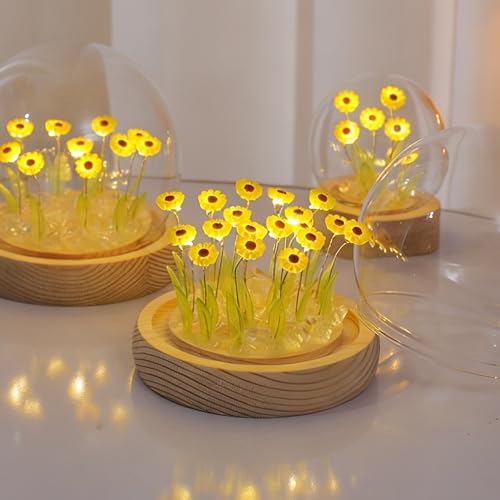 Image of Pretty Sunflower Lamp, Sunflowers Flower Night Light Cute Bedroom Decor Aesthetic Unique Gifts for Women - Battery Powered (not Included)