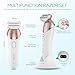 VOYOR Electric Razors for Women 4 in 1 Bikini Trimmer, Foil Shaver for Women 4 Replacement Heads for Body, Pubic Hair Trimmer, Cleansing, Massage 2 Adjustable Speeds Rechargeable Shaver ES501 (Gold)